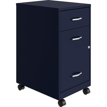 Nusparc 3-Drawer Mobile Organizer Vertical File Cabinet, 14.2" x 18" x 26.7", Blue NPRVF318CMNY